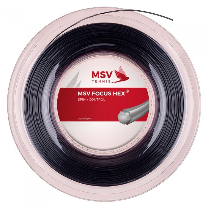 [해외]MSV 테니스 릴 스트링 Focus HEX 200 m 12140797250 Black