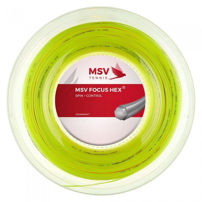[해외]MSV 테니스 릴 스트링 Focus HEX 200 m 12140797251 Neon Yellow