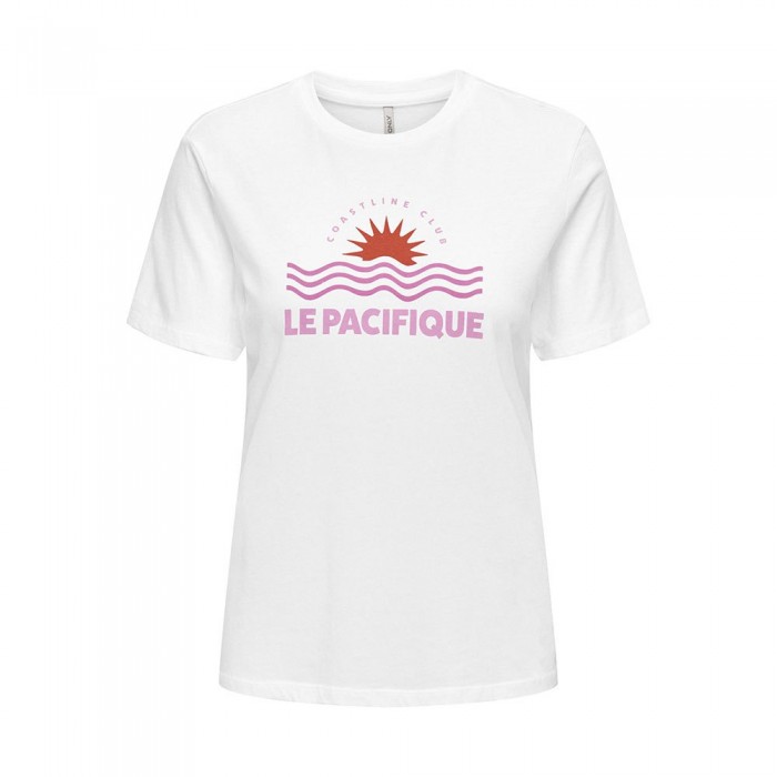 [해외]ONLY 반소매 티셔츠 Lucia 140871406 Bright White / Print Le Pacifique