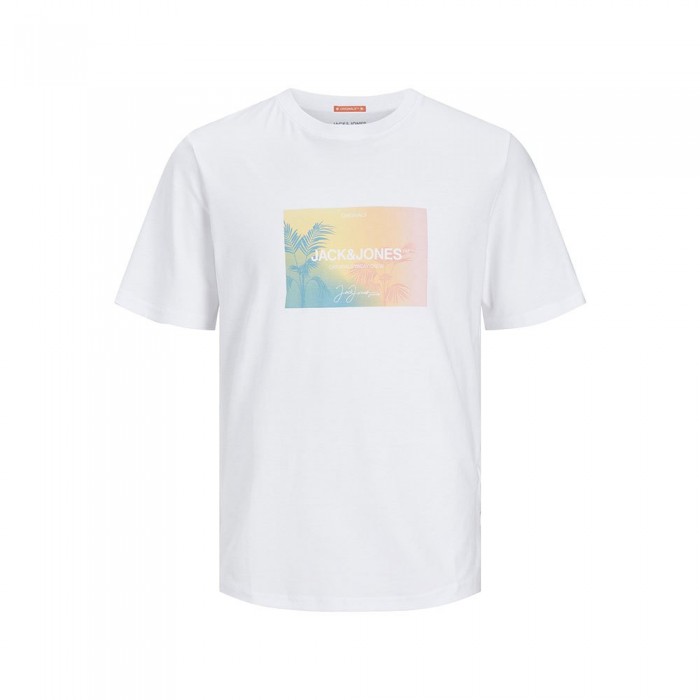 [해외]잭앤존스 Aruba Sunset Branding Plus Size 반팔 티셔츠 140437914 Bright White