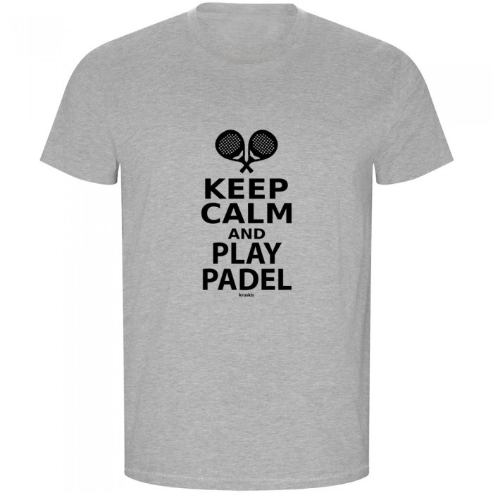 [해외]KRUSKIS Keep Calm And Play Padel ECO 반팔 티셔츠 12140891532 Heather Grey