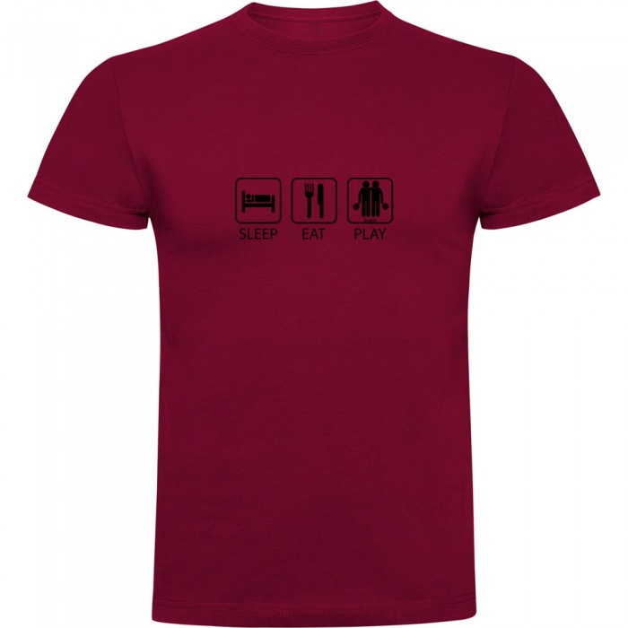 [해외]KRUSKIS 반소매 티셔츠 Sleep Eat And Play Padel 12140892089 Dark Red