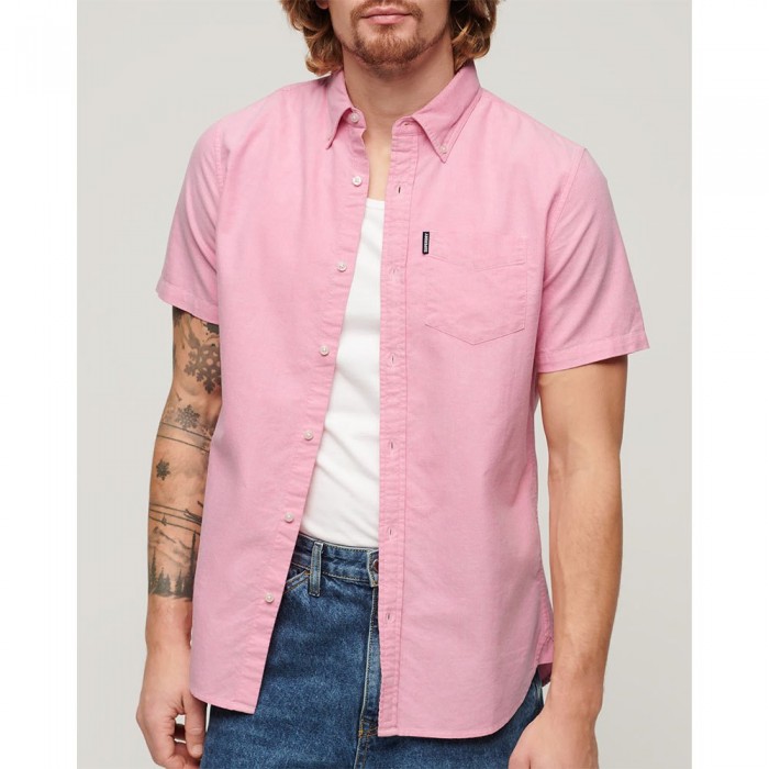 [해외]슈퍼드라이 반팔 셔츠 Vintage Oxford 140775382 Bright Pink