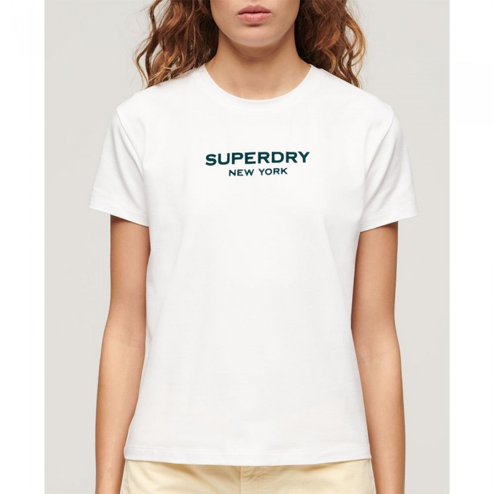 [해외]슈퍼드라이 반소매 티셔츠 Sport Luxe Graphic Fitted 140588592 Brilliant White