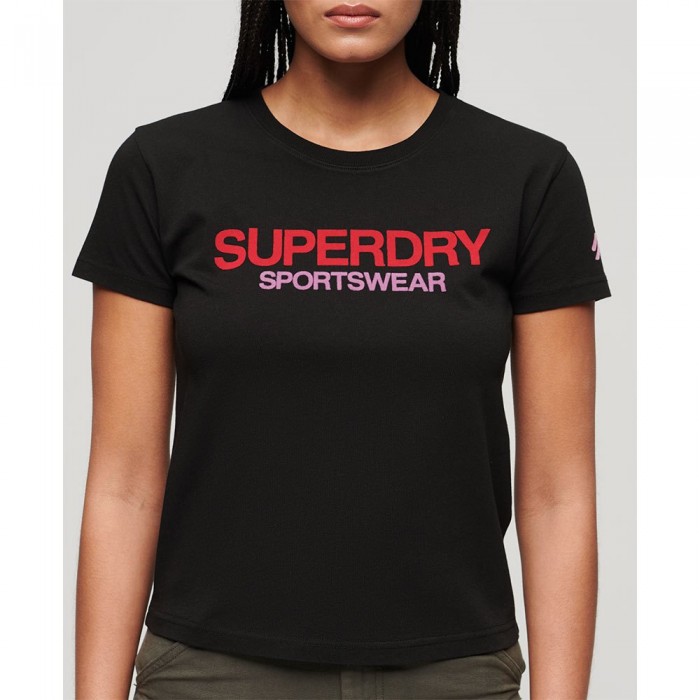 [해외]슈퍼드라이 반소매 티셔츠 Sportswear 로고 Fitted 140588658 Black