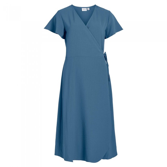 [해외]VILA 반팔 미디 드레스 Loe 140238047 Coronet Blue