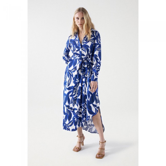 [해외]SALSA JEANS 긴팔 미디 드레스 Floral Print 미드i 140634400 Dark Blue