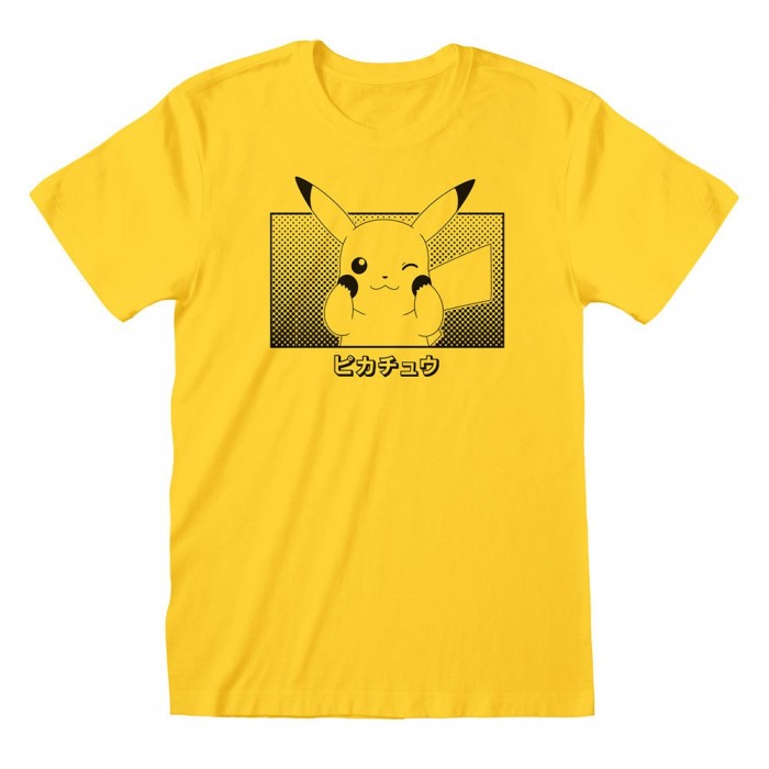 [해외]HEROES Pokemon Pikachu Katakana 반팔 티셔츠 140906395 Yellow
