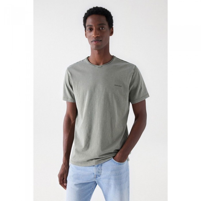 [해외]SALSA JEANS 반소매 티셔츠 Edge Slim Fit 140634351 Medium Green