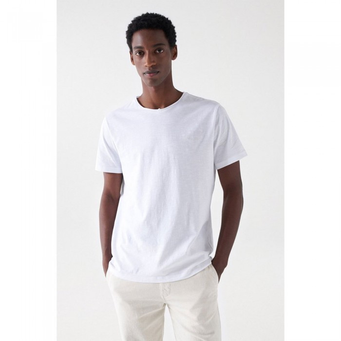 [해외]SALSA JEANS 반소매 티셔츠 Edge Slim Fit 140634352 White