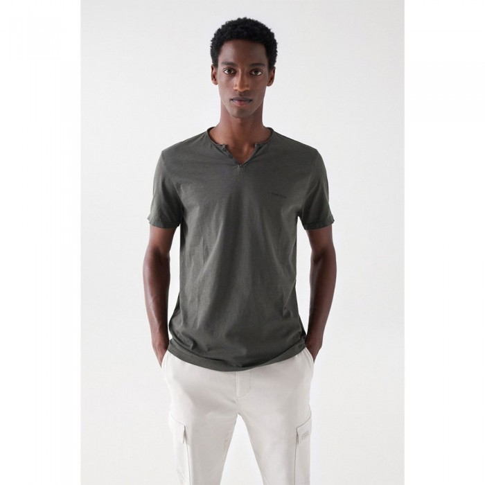 [해외]SALSA JEANS 반소매 티셔츠 New Vneck Basic Slim Fit 140634503 Dark Green