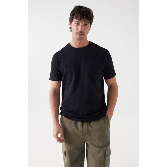 [해외]SALSA JEANS 반소매 티셔츠 포켓 And Embroidery Slim Fit 140634520 Black