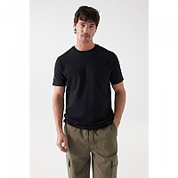 [해외]SALSA JEANS 포켓 And Embroidery Slim Fit 반팔 티셔츠 140634520 Black