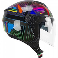 [해외]CGM 오픈 페이스 헬멧 126S Iper Disco 9140616832 Graphit / Green / Fuchsia