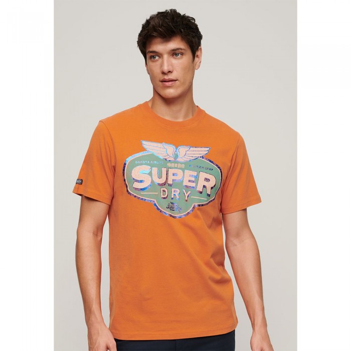 [해외]슈퍼드라이 반소매 티셔츠 Gasoline Workwear 140588219 Denim Co Rust Orange
