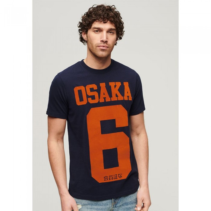 [해외]슈퍼드라이 반소매 티셔츠 Osaka Graphic 140588427 Blue Navy Marl