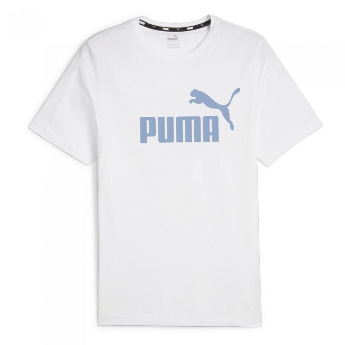 [해외]푸마 Ess 로고 반팔 티셔츠 140130782 White / Zen Blue