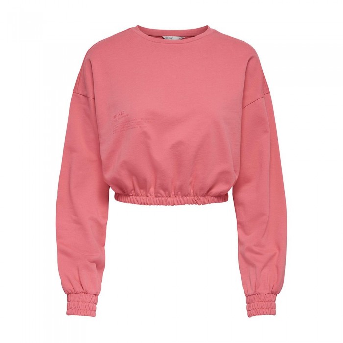 [해외]ONLY 스웨트 셔츠 Zenia Unb Elastic 140860615 Strawberry Pink / Detail Print