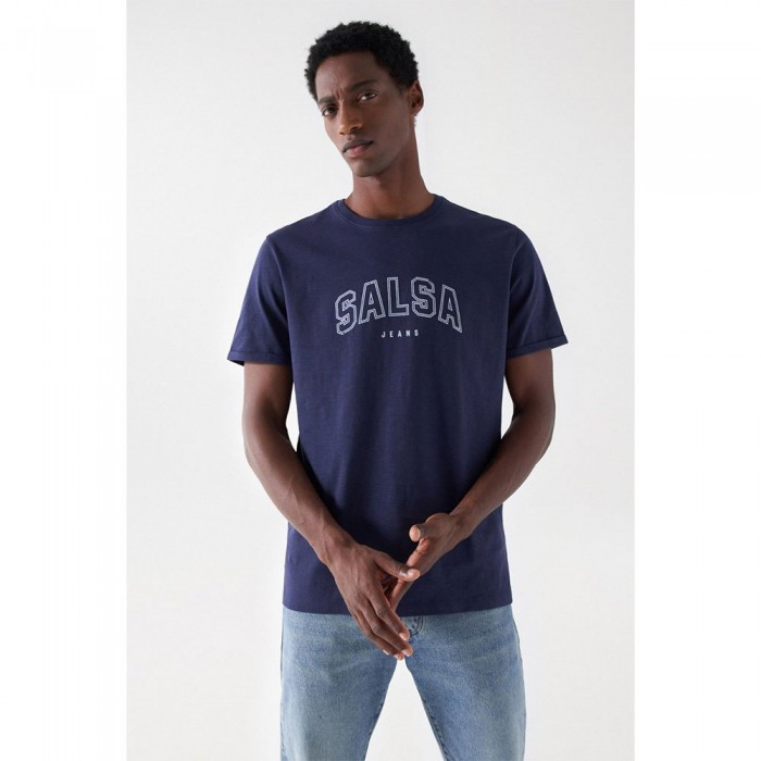 [해외]SALSA JEANS 반소매 티셔츠 Varsity Branding 140634662 Dark Blue
