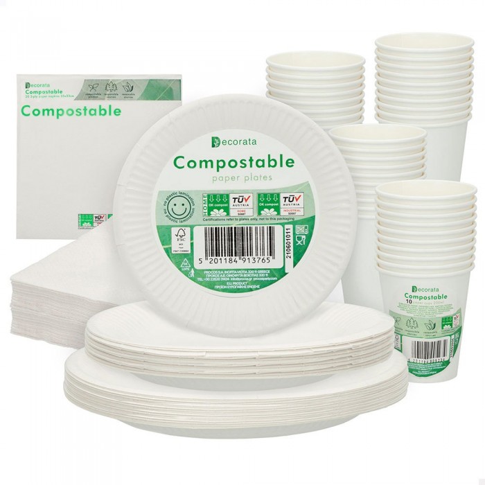 [해외]AKTIVE 일회용 식기 Biodegradable 180 조각 6138510263 White