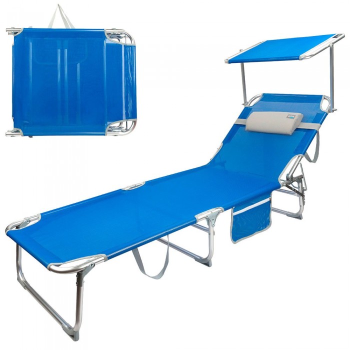 [해외]AKTIVE 일광욕 의자 188x58x30 cm 6138860633 Blue