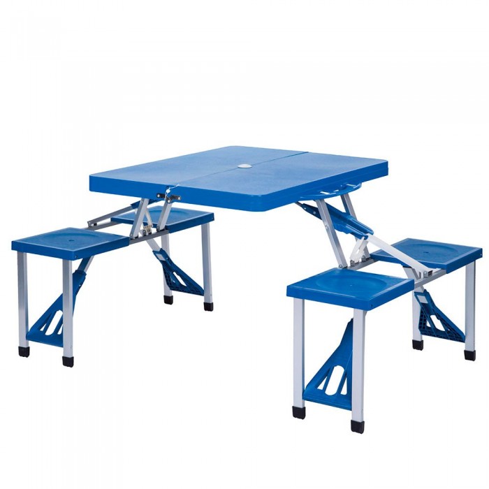 [해외]AKTIVE 좌석이 있는 테이블 85x64x67 cm 6138860654 Blue