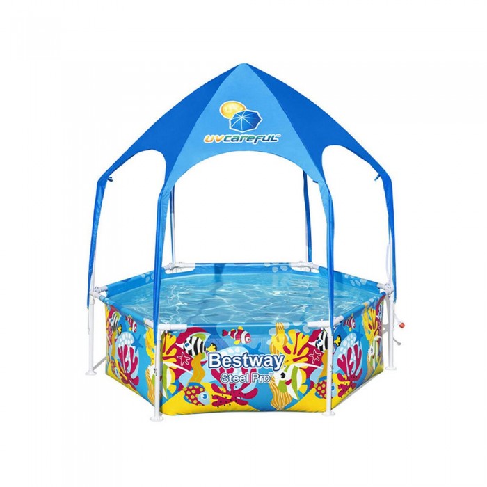 [해외]BESTWAY 지상 수영장 위의 둥근 강철 프레임 Splash-In-Shade Ø183x51cm 6140833265 Multicolour