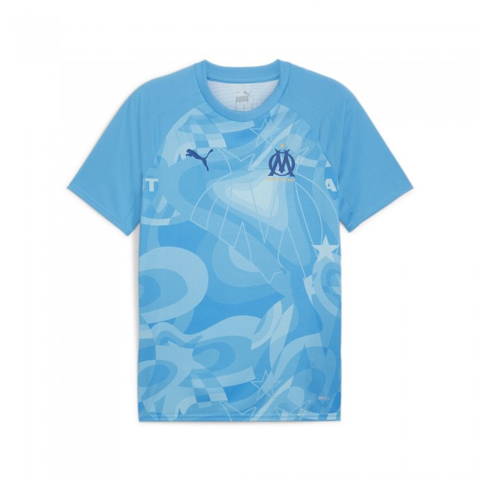 [해외]푸마 프리매치 반팔 티셔츠 Olympique Marseille 23/24 3140131527 Bleu Azur / Clyde Royal