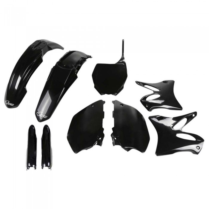 [해외]UFO Yamaha YZ 125/250 2008-2014 No USA YAKIT302F-001 Fork Protectors & 오토바이 플라스틱 키트 9140866632 Black