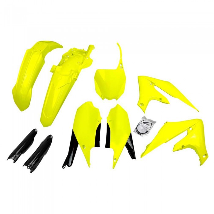 [해외]UFO 플라스틱 키트 Yamaha YZF 250/450 2019-2023 YAKIT321F-DFLU Fork 프로텍터s & 9140866689 Neon Yellow