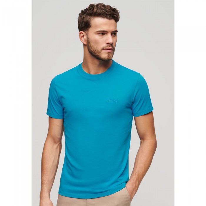 [해외]슈퍼드라이 반소매 티셔츠 Essential 로고 Emb Neon 140900854 Atomic Blue