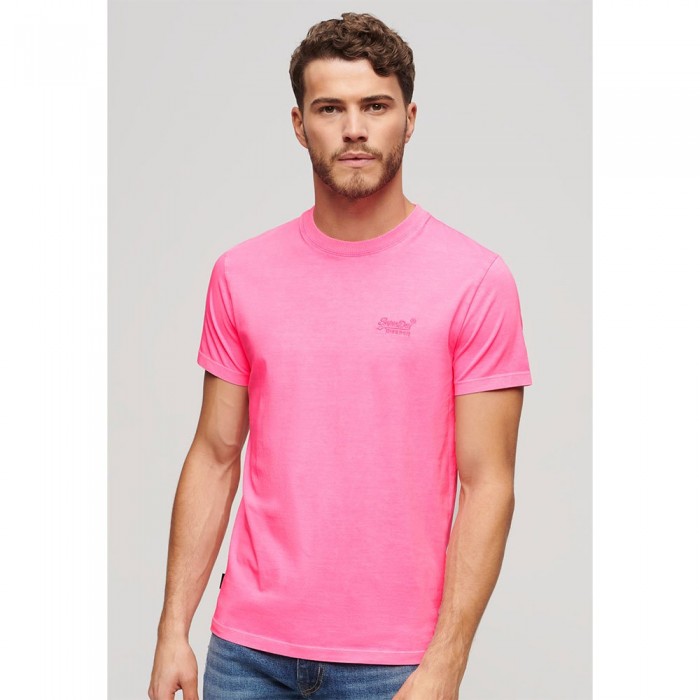 [해외]슈퍼드라이 반소매 티셔츠 Essential 로고 Emb Neon 140900857 Dry Fluro Pink