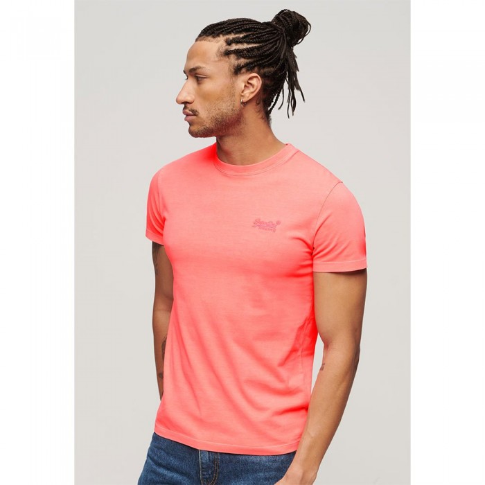 [해외]슈퍼드라이 반소매 티셔츠 Essential 로고 Emb Neon 140900860 Fiery Coral