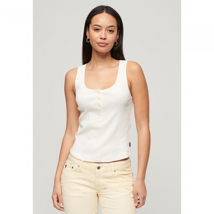 [해외]슈퍼드라이 Essential Button Down 민소매 티셔츠 140900853 Off White
