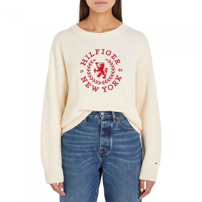 [해외]타미힐피거 크루 넥 스웨터 Crest Graphic Co 140925170 Calico Sweaters