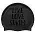 [해외]BUDDYSWIM Live Love Swim Silicone 수영 모자 6136860763 Black