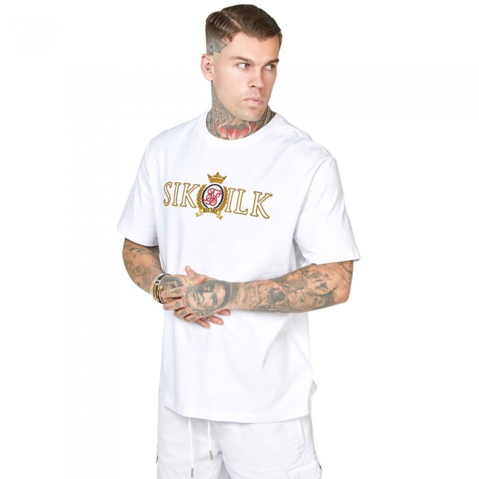[해외]SIKSILK Oversized Crest 반팔 티셔츠 140742751 White