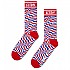 [해외]HAPPY SOCKS Elton John Striped 크루 양말 140776523 Red