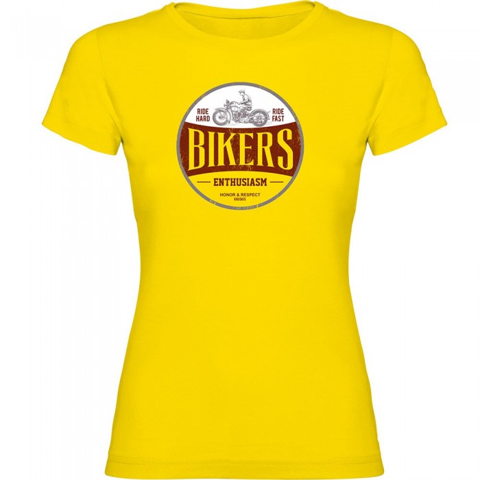 [해외]KRUSKIS 반소매 티셔츠 Bikers Enthusiasm 9140965618 Yellow