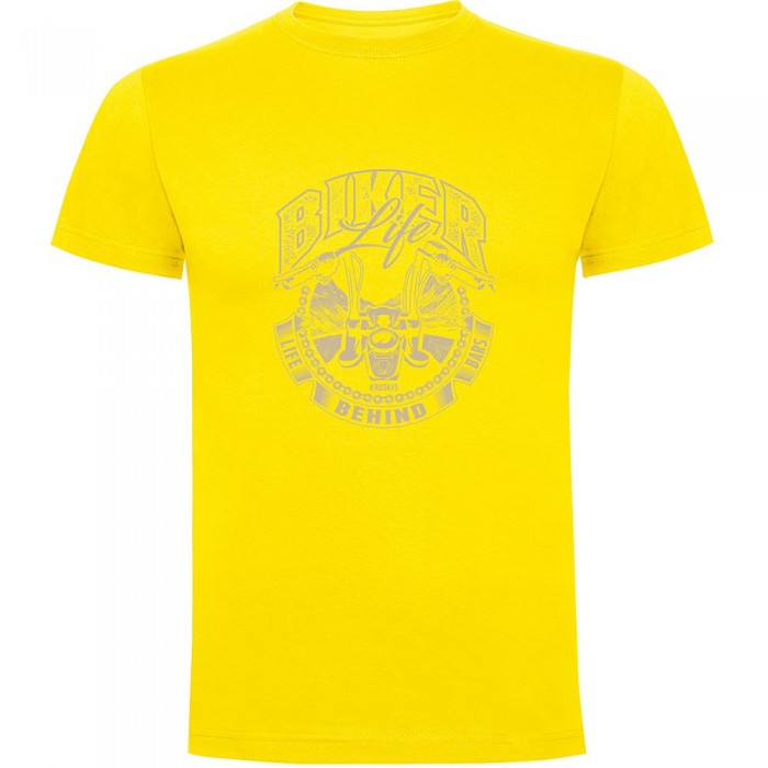 [해외]KRUSKIS 반소매 티셔츠 Biker Life 9140965589 Yellow