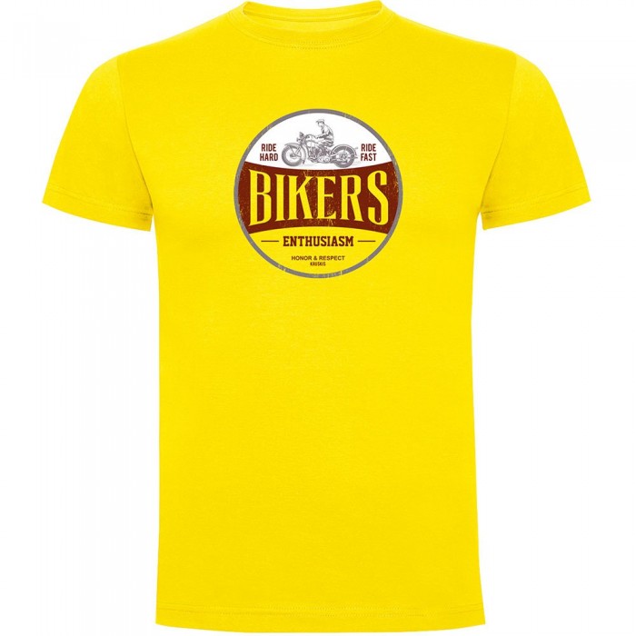 [해외]KRUSKIS 반소매 티셔츠 Bikers Enthusiasm 9140965617 Yellow