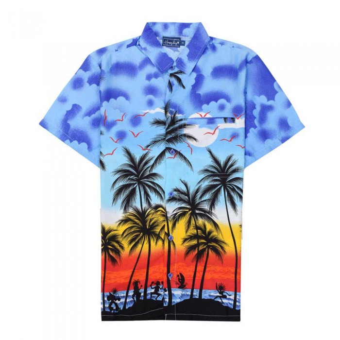 [해외]HAPPY BAY 하와이안 셔츠 The Palms Classic 14140949256 Blue