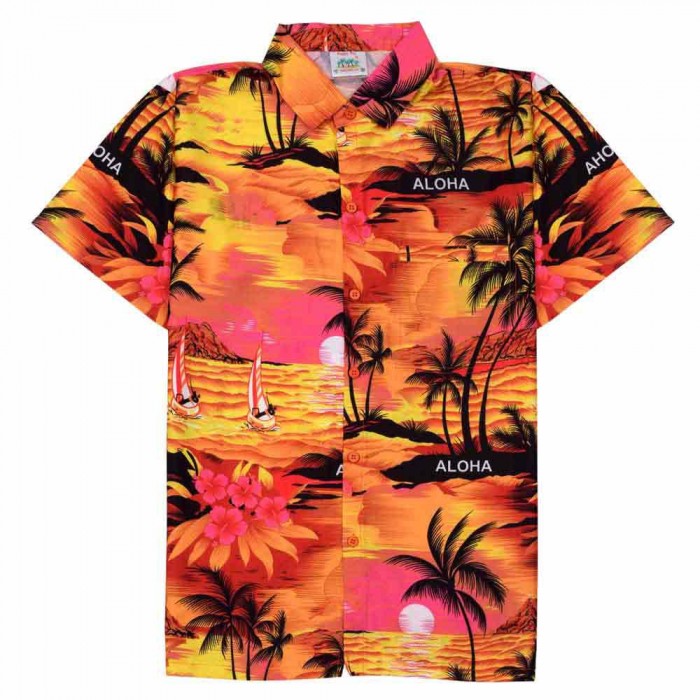 [해외]HAPPY BAY 하와이안 셔츠 The Sunset Classic 14140949264 Orange