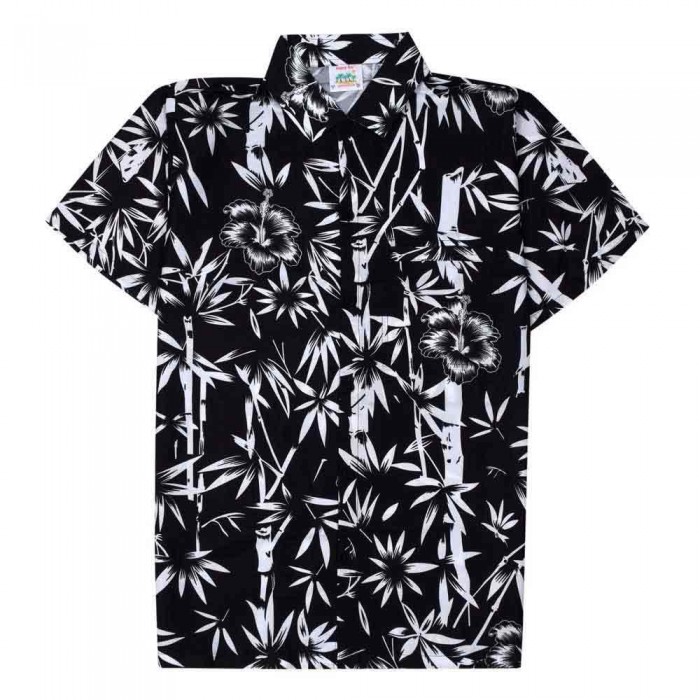 [해외]HAPPY BAY The tropical bamboo floral 반팔 셔츠 14140949265 Black