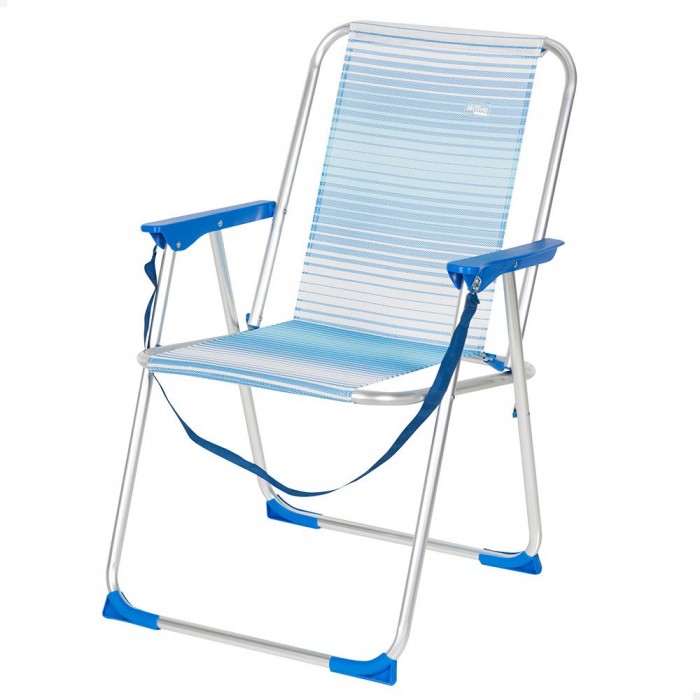 [해외]AKTIVE 접이식 의자 다중 위치 알루미늄 62673 6140969474 Striped Blue