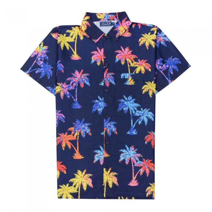 [해외]HAPPY BAY 하와이안 셔츠 The Colorful Palms 140949252 Navy