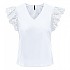 [해외]ONLY Lou Life 반팔 V넥 티셔츠 140861300 Bright White