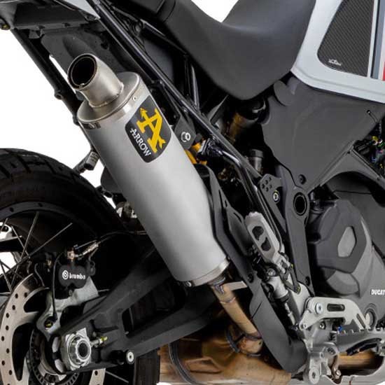 [해외]ARROW 강철 엔드 캡이 있는 알루미늄 Ducati Desert X Indy Race 950 ´22 머플러 9140448354 Silver