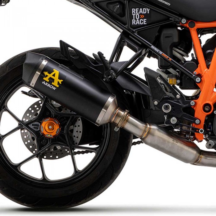 [해외]ARROW 카본 엔드 캡이 있는 알루미늄 다크 KTM Race-테크 1290 슈퍼 천 ´17-머플러 9140448925 Black