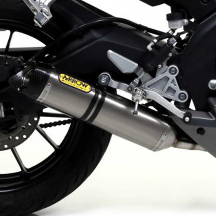 [해외]ARROW 카본 엔드 캡이 있는 알루미늄 다크 Yamaha MT Thunder 125 ´14-머플러 9140449197 Black